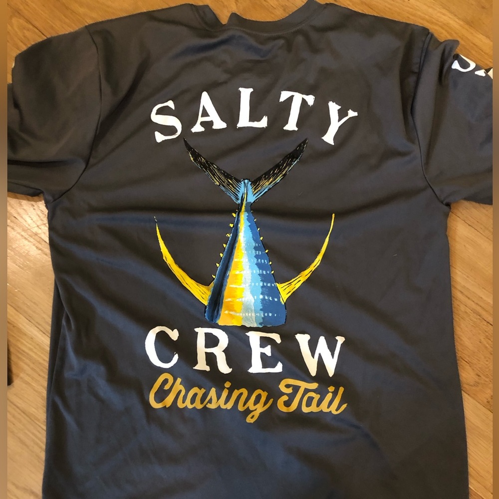 Long sleeve charcoal grey Salty Crew shirt M